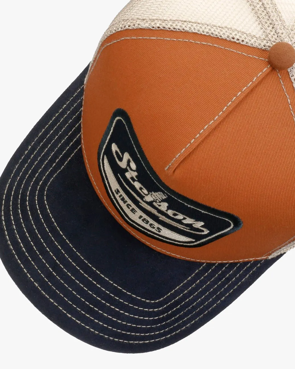 Stetson Spark Plug Trucker Cap - Navy / Rust Orange