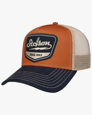 Stetson Spark Plug Trucker Cap - Navy / Rust Orange
