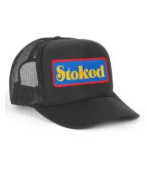 Stoked Vintage Low Rise Trucker Hat, Black
