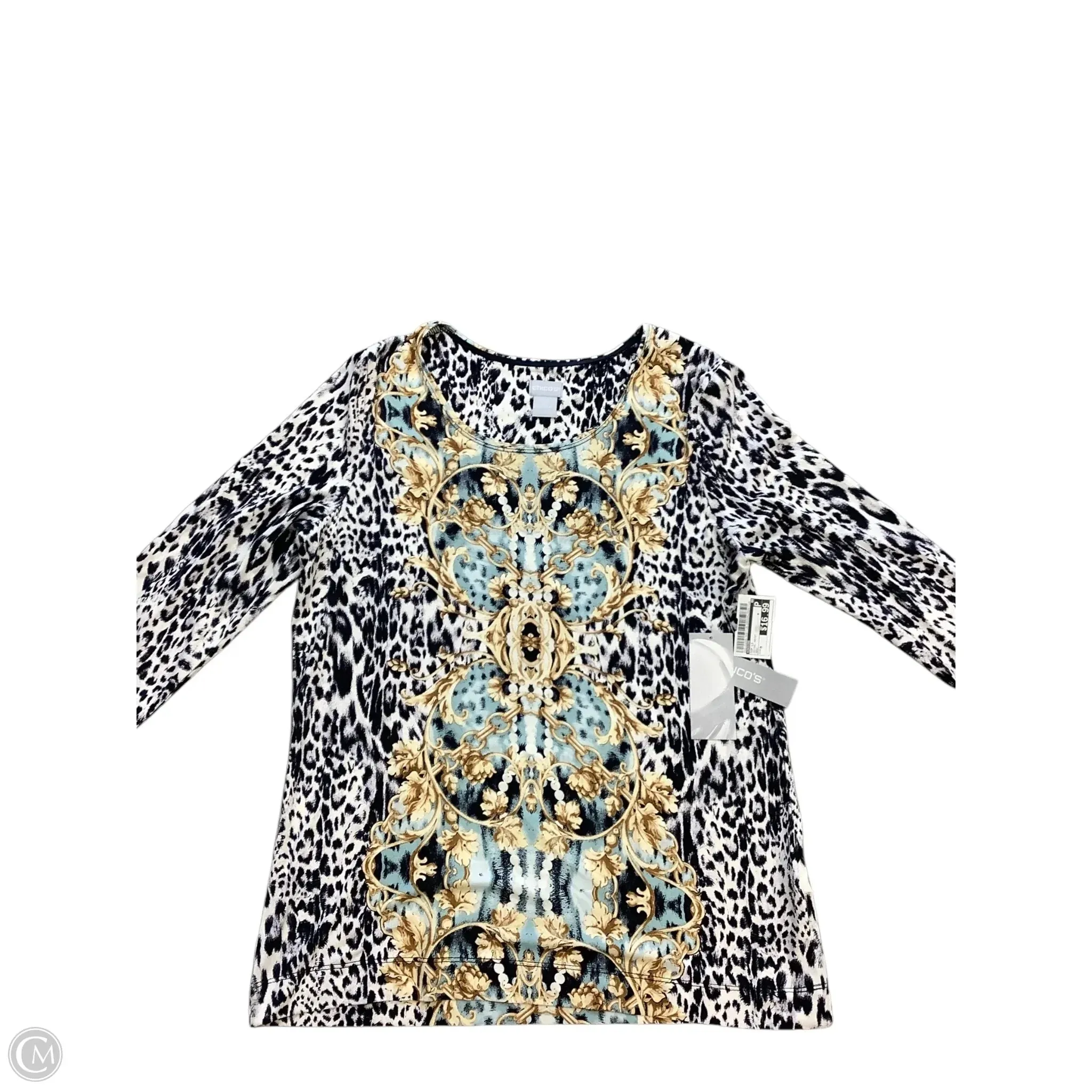 Top Long Sleeve By Chicos In Animal Print, Size: M