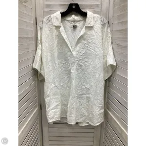 Top Short Sleeve By Anthropologie In White, Size: Xl