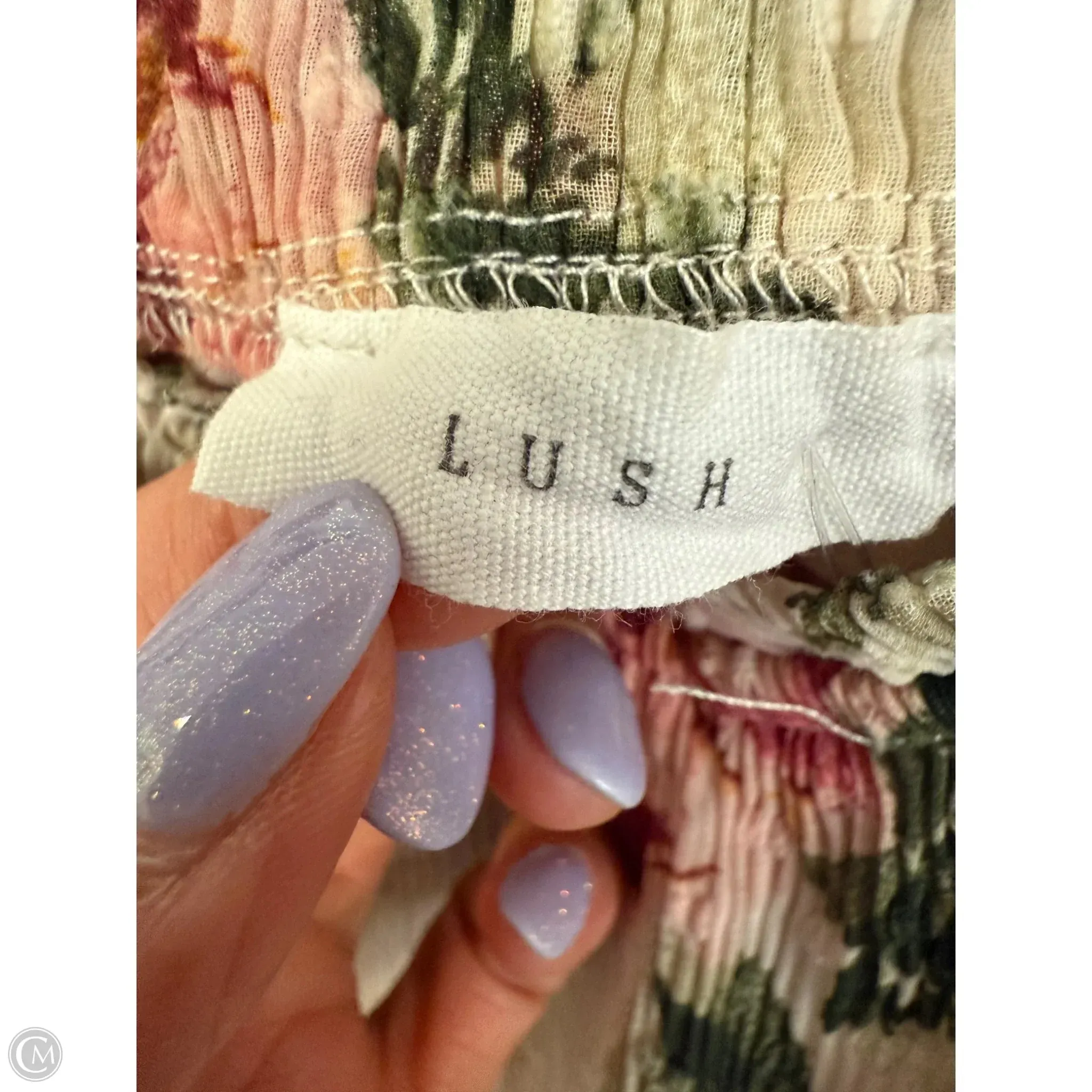 Top Short Sleeve By Lush In Floral Print, Size: L