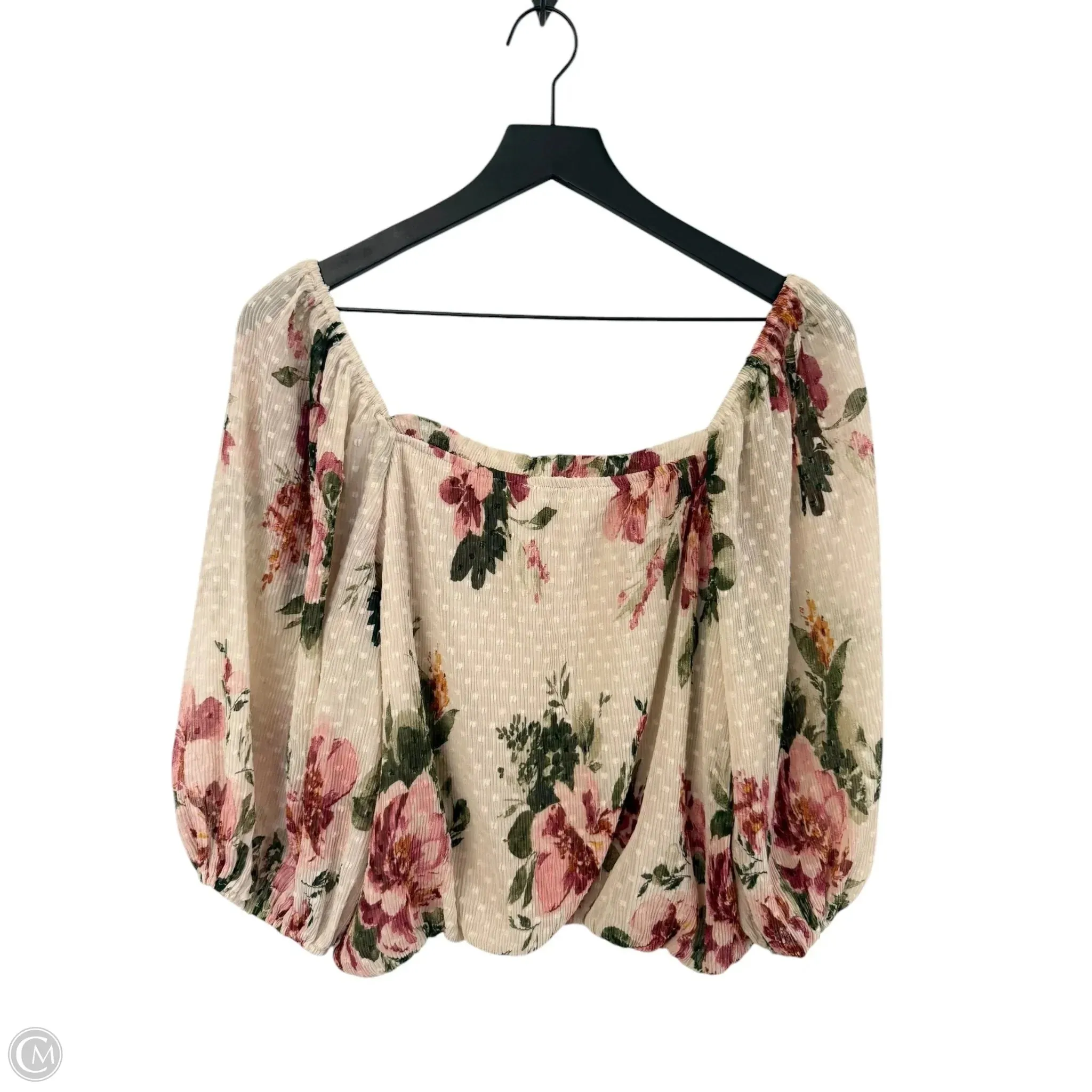Top Short Sleeve By Lush In Floral Print, Size: L