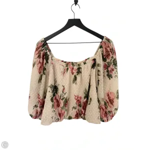 Top Short Sleeve By Lush In Floral Print, Size: L