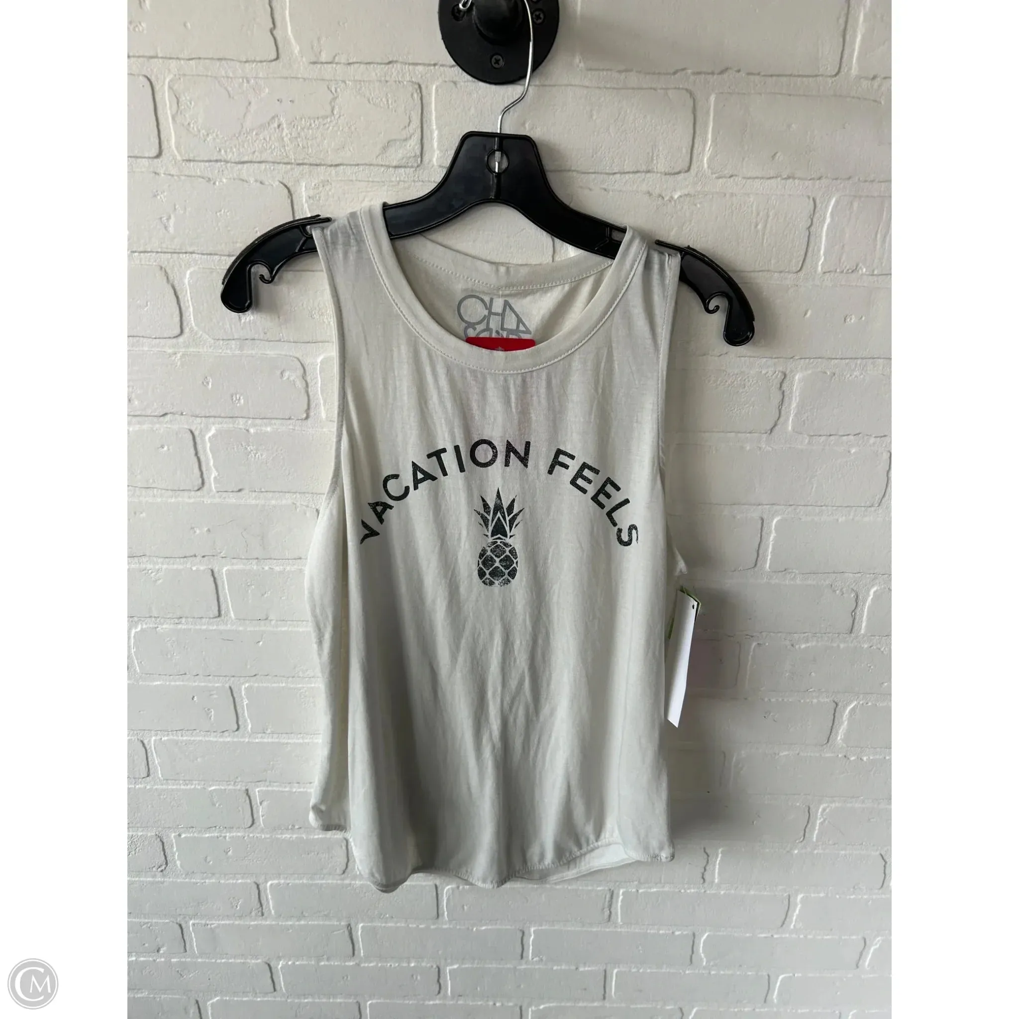 Top Sleeveless Basic By Chaser In Grey, Size: L
