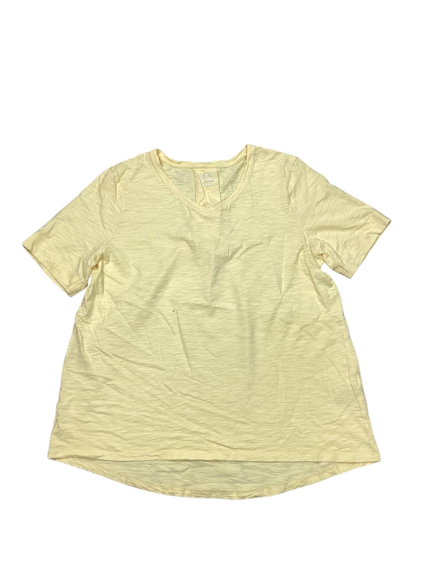 Top Ss Basic By Chicos In Yellow, Size:L