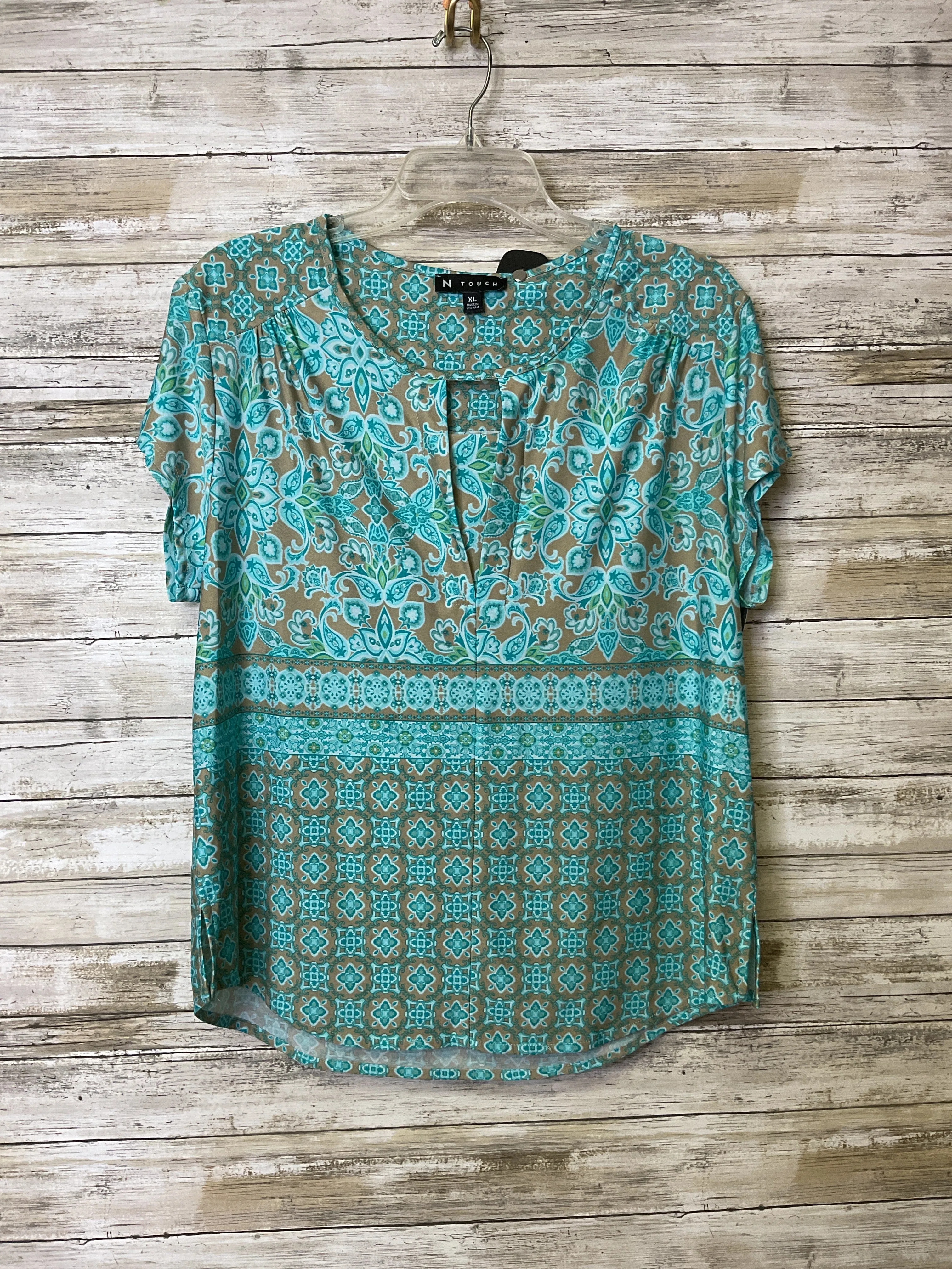 Top Ss By N Touch In Blue & Tan, Size:Xl