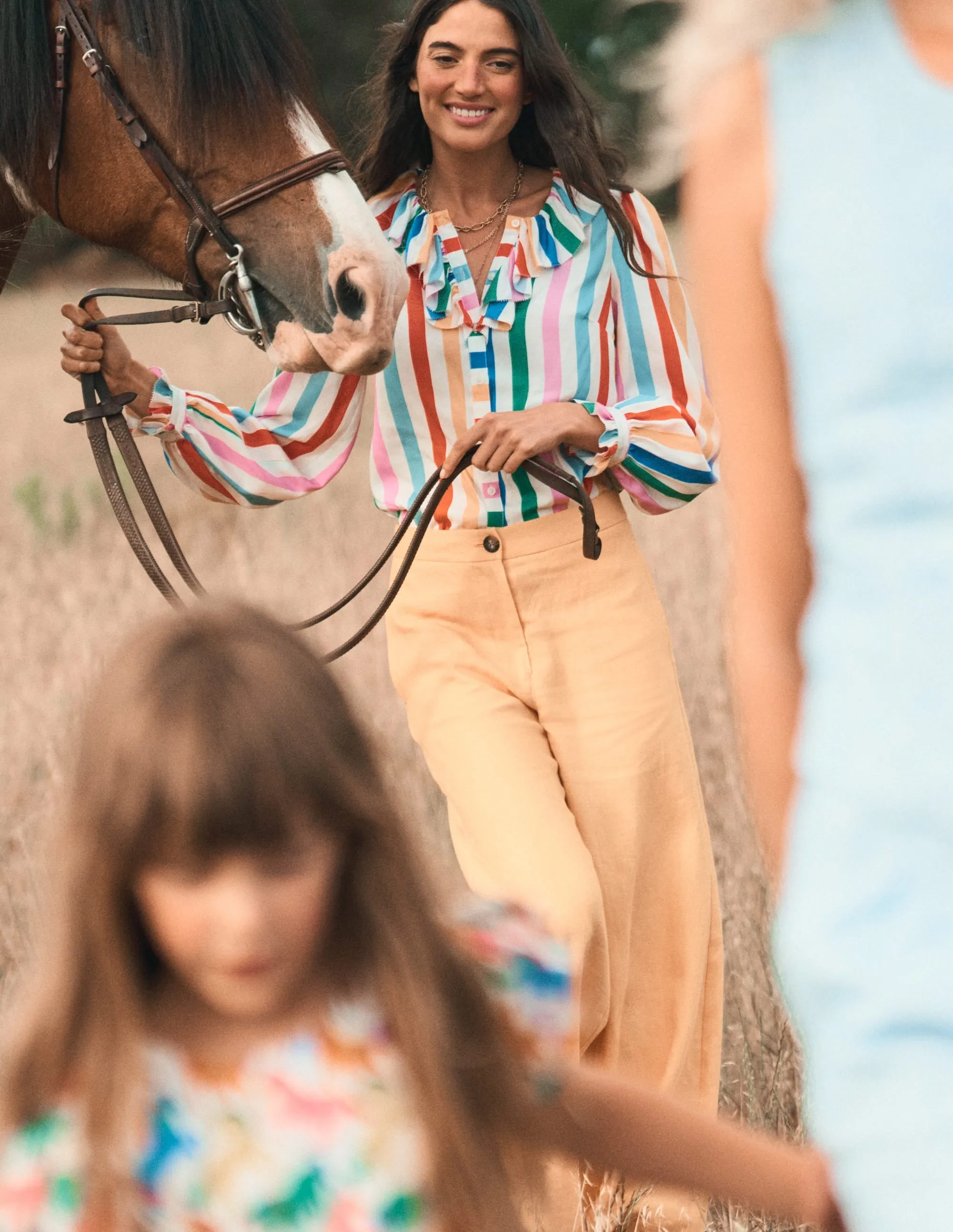 Wide Crop Linen Trousers-Summers Sun Yellow